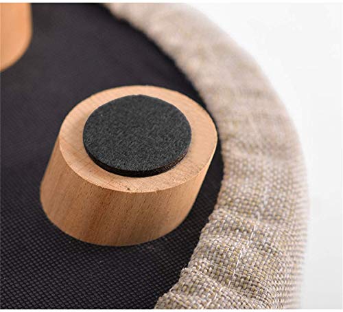 Changement de chaussures facilité avec ce pouf rond robuste