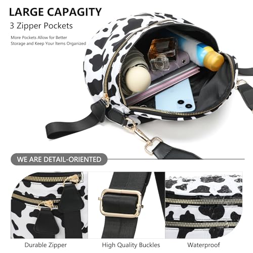 Checkered Crossbody Bag for Women Solid-color Shell Fashionable Sports Checkered Waist and Single-shoulder Purse Bag (Light brown checkered)4