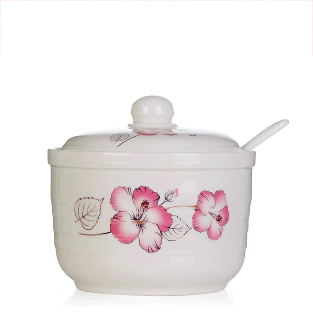 NZPOST Barattolo per spezie in Ceramica Dipinto a Mano Vintage con Coperchio, Cucchiaio, Scatola per condimenti, contenitori per spezie per Cucina e Ristorante