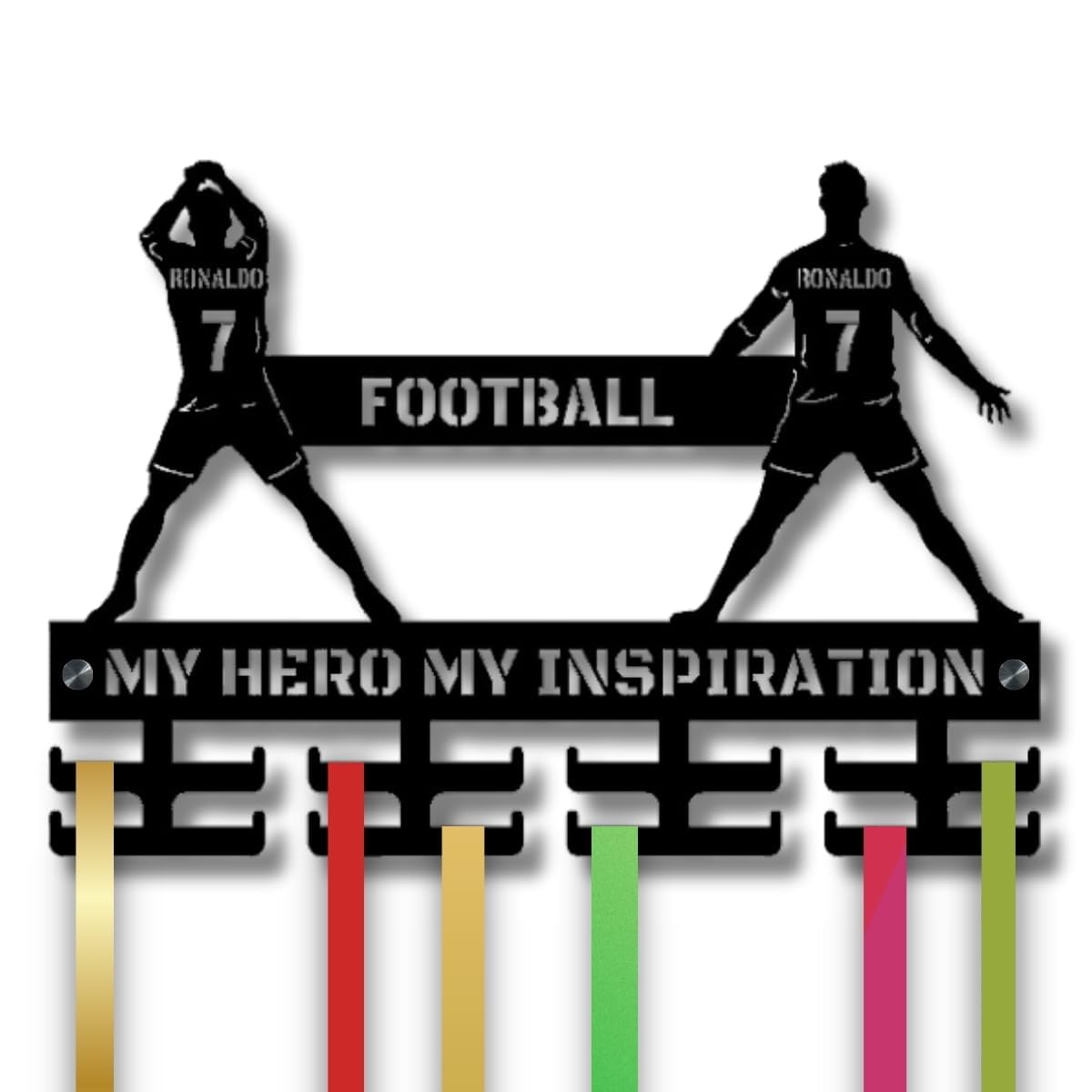 Design Zenia™ Medal Holder Display Hanger | Sports Medal Hanger | Champions Pride: Medal Hanger | Black Matte Acrylic Laser Cut Football Medal Hanger (B0D4HGC4MF) Amazon Price History, Amazon Price Tracker