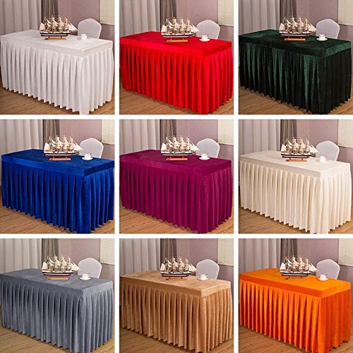 Nappe rectangulaire velours pour cacher les pieds de table buffet