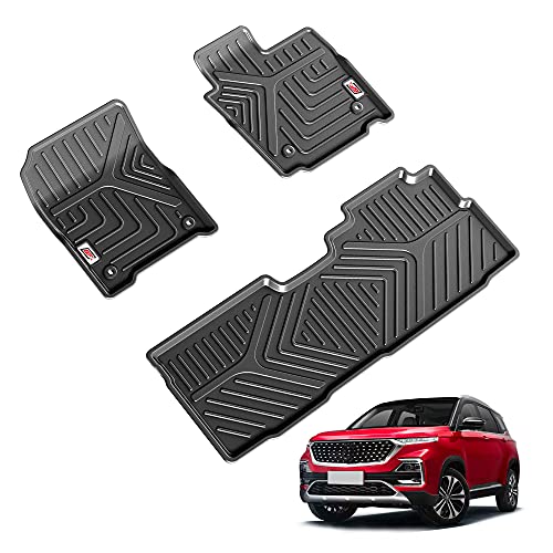 Image of GFX TPV Premium Life Long Car Floor Foot Mats Compatible with MG Hector (2019) Onwards (Black)