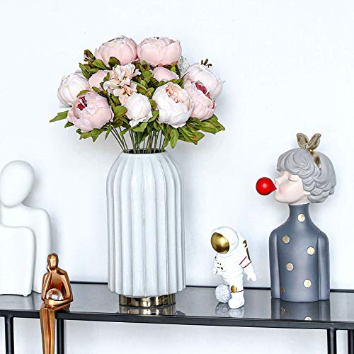 Floralsecret 1 Pack Artificial Peony Fake Flowers Silk Peonies Flowers Vintage Home Decoration Office Wedding Decor (Light Pink Bud) #TOP2