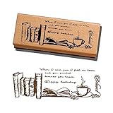 YALNe' 木製 スタンプ おしゃれ コラージュ スクラップ ヴィンテージ アルバム スクラップブッキング コラージュ 英字 ミニサイズ 手紙 植物 レトロ (コーヒー)