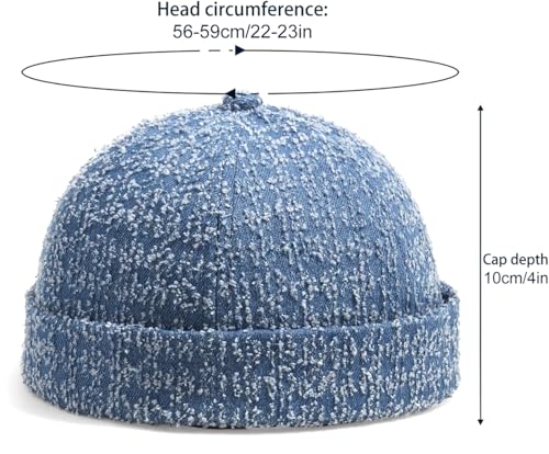 Image of Glamorstar Brimless Dome Hats for Women Men Sailor Beanie Cap Vintage Docker Hat