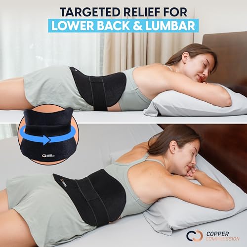 Image of Copper Compression CopperFreeze Back & Stomach Wrap Hot & Cold Therapy Support for Pain, Muscle Soreness, Cramps, and Injury Recovery - 360 Copper Infused Relief for Lumbar, Lower Back, and Abdomen