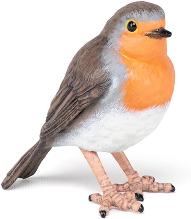 Papo - Robin - Realistic Figurine - 3 Years Old - Garden Animals Collection - Hand Painted - Educational Realistic Bird Toy - Faithfull Details - 5 cm - Gift idea - Robin Bird Toy - Wildlife Figurine