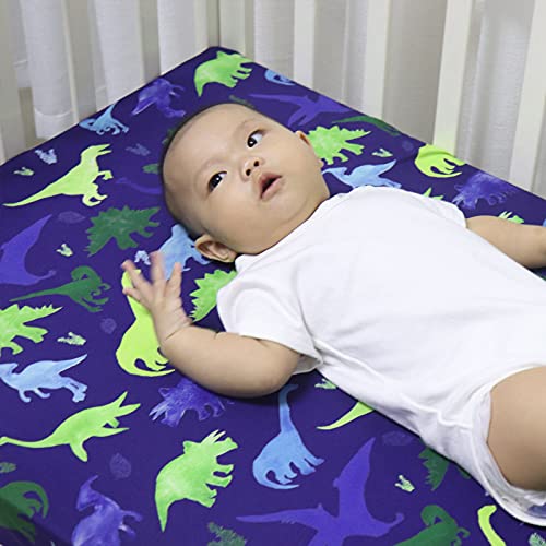 Tanofar Boy Crib Sheet Blue Nursery Bed Dinosaur Sheets For Baby Toddler Mattress Stretchy And Soft Premium Crib Sheets #TOP1