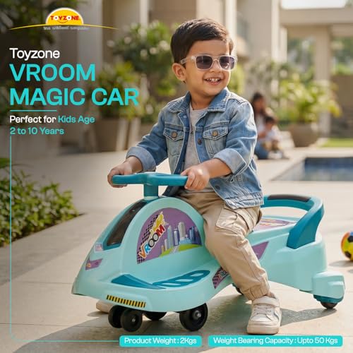 Image of Toyzone Vroom Magic Car | Kids Swing Car,Twister Ride On | No Battery, No Pedal | Safe & Sturdy | Indoor & Outdoor Push Ride on for Kids | 2-10 Years, 50 Kg Capacity