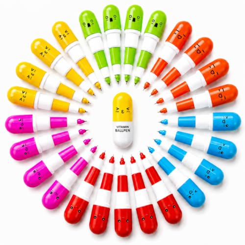 Image of Toy Imagine Retractable Capsule Ball Pens for Kids (Pack of 24) Capsule-Shaped Ballpoint Pen, Mini Pens, Fun School Stationery, Birthday Return Gifts for Boys and Girls, Blue Ink, Multicolor Body