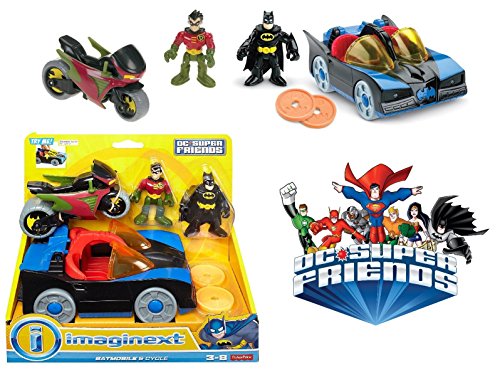 Fisher-Price Imaginext Dc Super Friends Batmobile & Cycle #TOP4