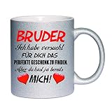 Glitzertasse (silber) 