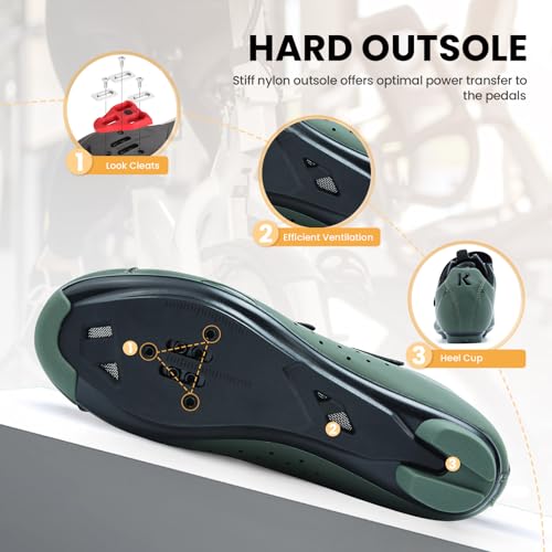 Men's Peloton Cycling Shoes – 2 & 3 Bolt Look Delta Cleat Spin Bike Shoes - Compatible with SPD Clips – Perfect for Indoor & Outdoor Road Cycling3