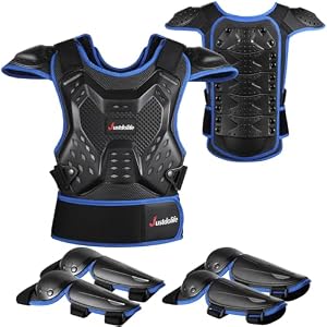 Justdolife Kinder Motorrad Brustpanzer Set Blau