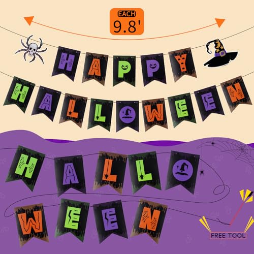 Happy Halloween Banner Hanging Paper Garland Bunting Banner - image 5
