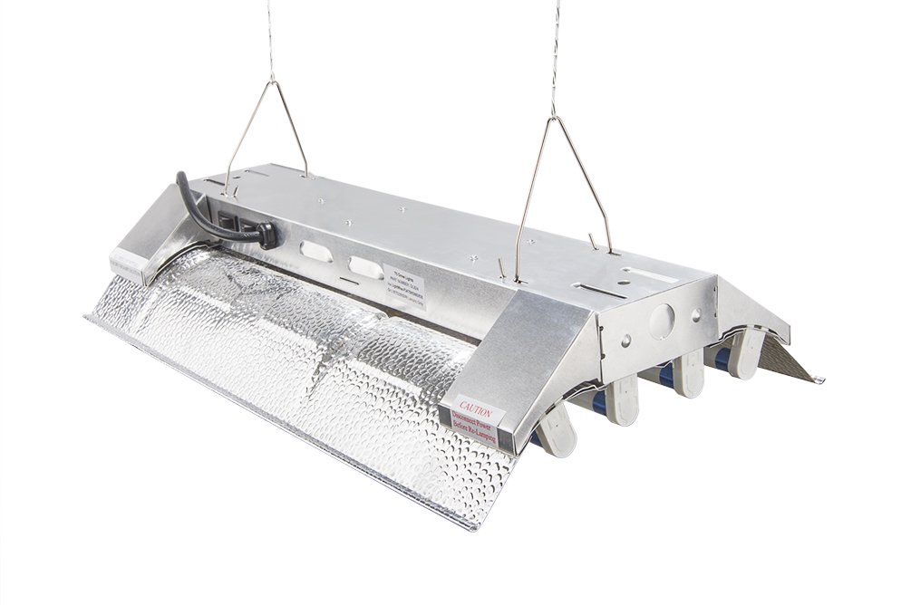 Durolux T5 Grow Light - 2 FT 4 Lamps - DL824 HO Fluorescent Hydroponic Fixture Seeding Colon Veg Growing Daisy Chain with Bulbs