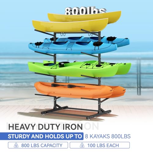image for RDCMKL Freestanding Kayak Storage Rack for Outside, Heavy Duty Kayak S