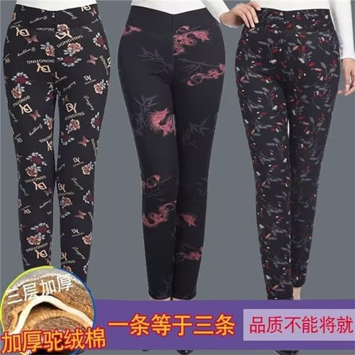 Pantalones de camello gruesos de algodon en tres capas para senora 2
