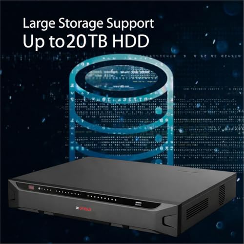 Image of CP Plus 32 Ch. 4K Network Video Recorder, Instastream, H.265, H.264, MJPEG, Two-Way Talk, Face Detection and Recognition, 2 SATA HDDs Upto 20TB Each, 2USB Ports, SMD Plus [CP-UNR-4K4322-V4]