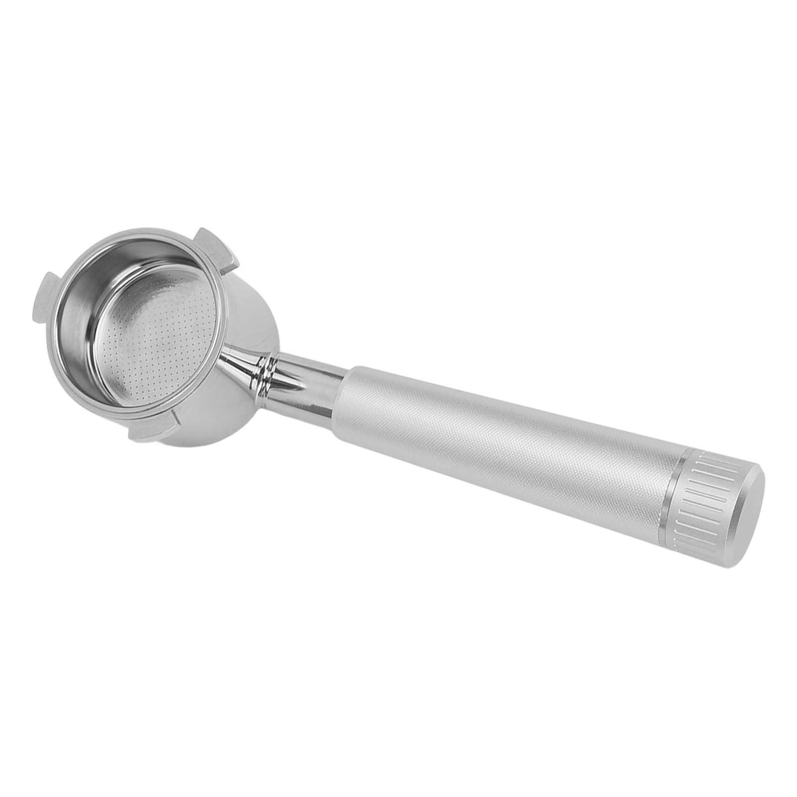 Jeanoko Portafiltro per caffè Portafiltro Nudo Senza Fondo per Serie 9 con Impugnatura Ergonomica e Design in Acciaio Inossidabile 51 Mm (Argento)