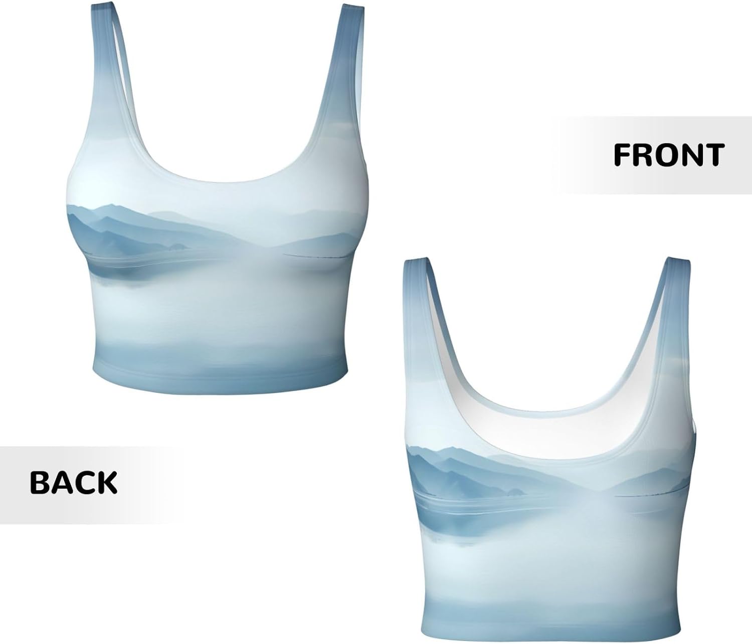 Gable Printed Women's Sports Vest, Suitable for Yoga, Pilates and Fitness Training -