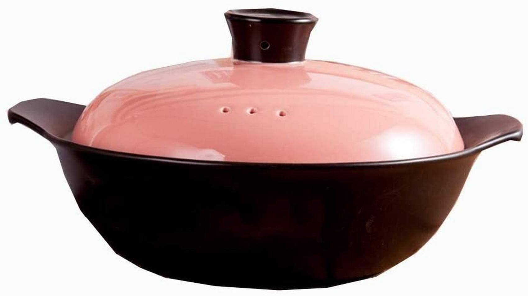 Casseruola pentolame casseruola in Ceramica Bocca Bassa Design Risparmio energetico Domestico conservazione del Calore con Coperchio Lavorazione squisita Parete Interna Liscia smal