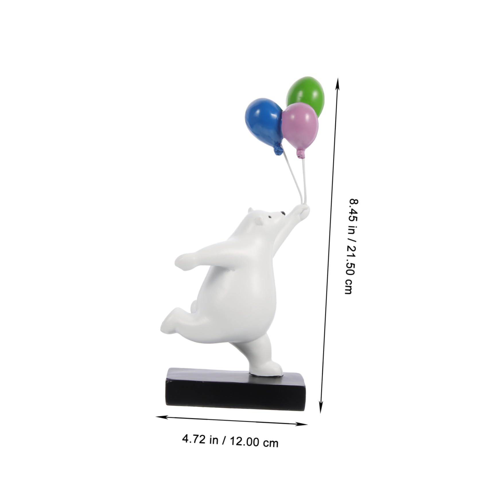 PATKAW Figura Decorativa Orso a Palloncino in Resina per Arredamento da Scrivania Aspetto Cartone Animato Vivace per Decorare Casa e Camera da Letto