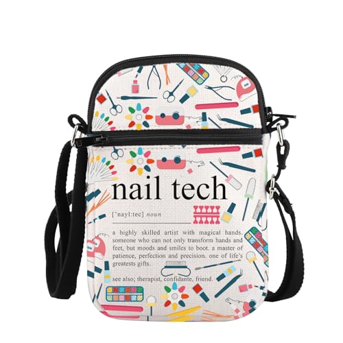 PLITI Nail Tech Gifts Nail Artist Birthday Gifts Nail Technician Gifts Nail Manicurist Gift Nail Stylist Crossbody Bag (nail tech noun ZCbag)