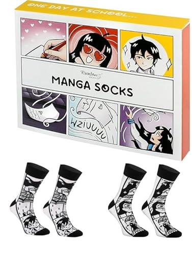 Rainbow Socks - Uomo Donna Calzini da Manga - Regalo Divertente - 2 Paia - Taglia EU 36-40