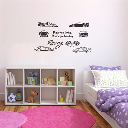 Vinilo decorativo adhesivo coche de carrera para pared miniatura 5