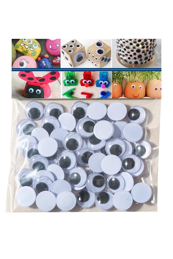 Oynar Göz Siyah 10 mm 50'li 1 Paket Oynayan Göz 10 mm Hobi Tasarım Anasınıfı Kreş Etkinlik Elişi