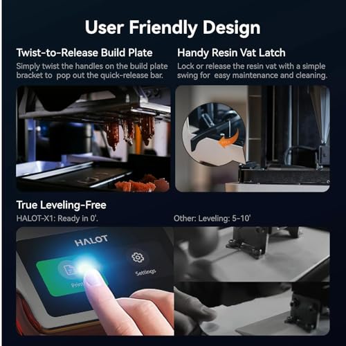 Image of 3IDEA CR Halot X1 16K Resin 3D Printer - 10.1 inch Monochrome LCD, 211.68 x 118.37 x 200 mm Build Volume, Leveling-Free, High-Speed Printing up to 170 mm /h, Wi-Fi Connectivity