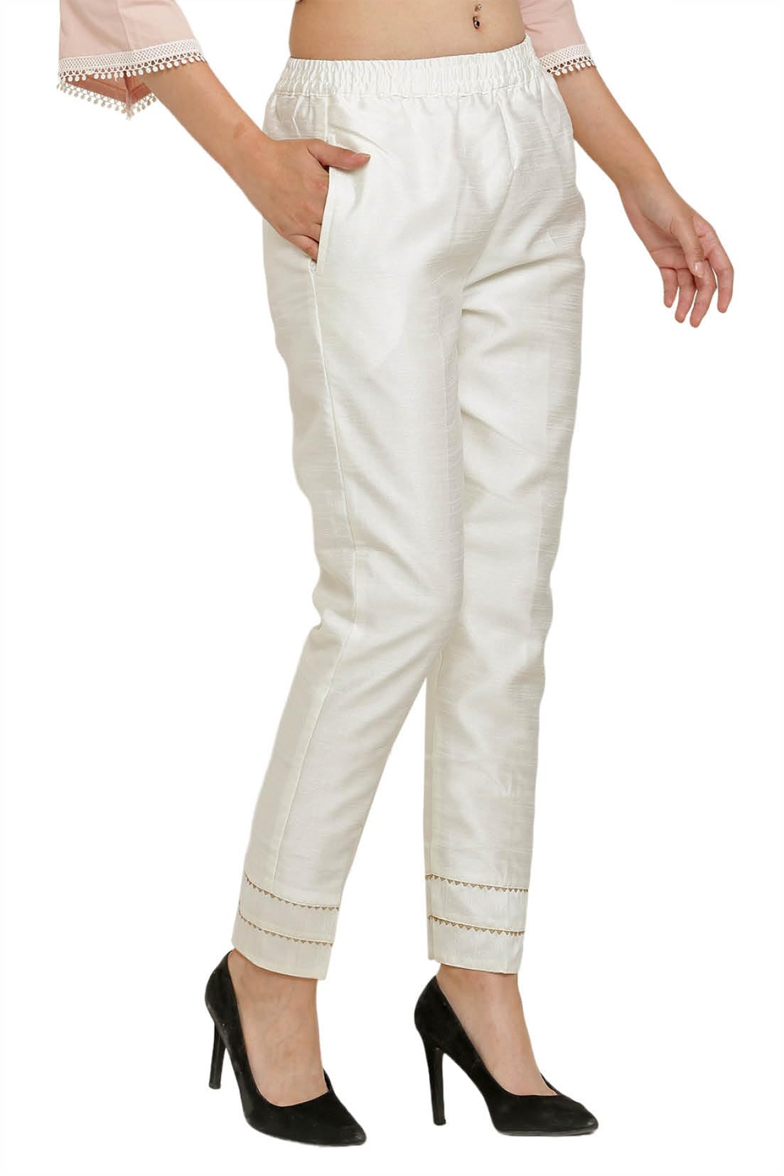 Ladies Regular Silk Gota Pant for Womens-picture-20