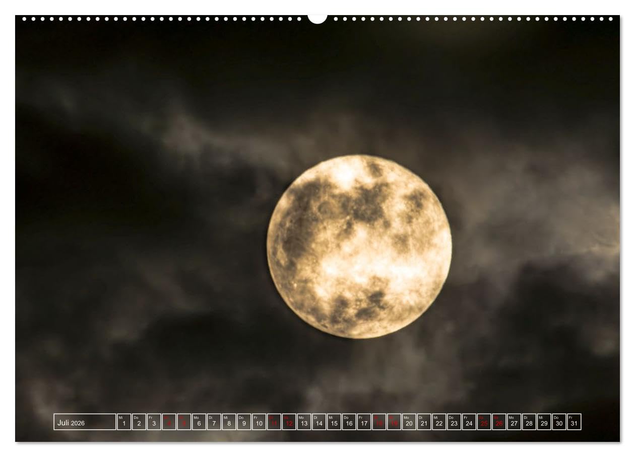 Faszination Mond - der etwas andere Mondkalender (hochwertiger Premium Wandkalender 2026 DIN A2 quer), Kunstdruck in Hochglanz: Viele Menschen sind ... schönen Mondfotos erfreuen. (CALVENDO Natur)