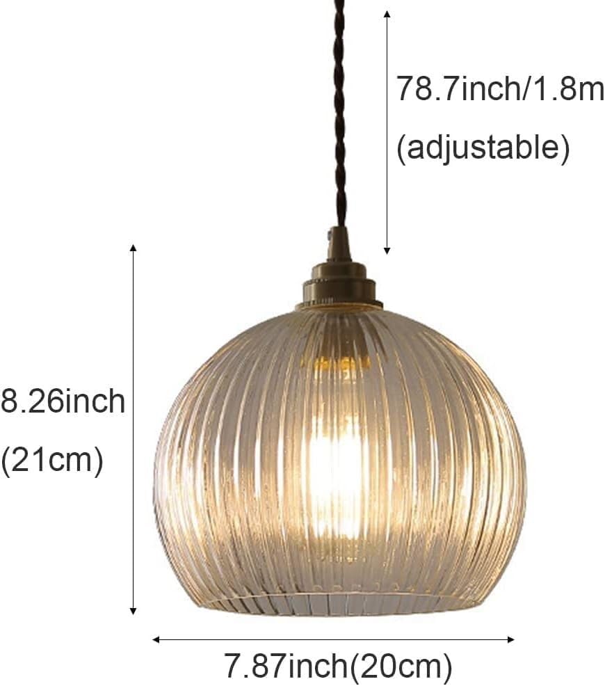 Lustre suspension en verre transparent et finitions vintage chic