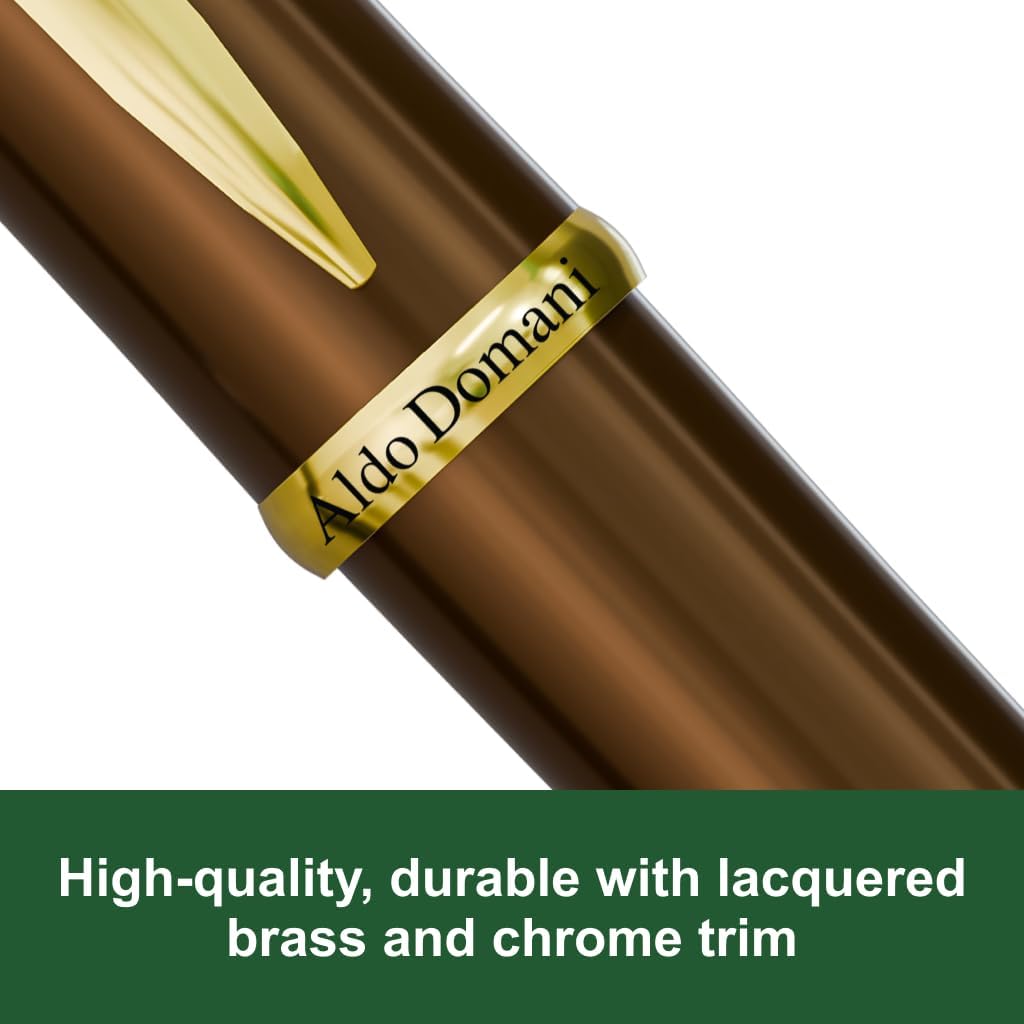 Monteverde USA Aldo Domani Rollerball Pen - Brown, Smooth Writing, Elegant Italian Design