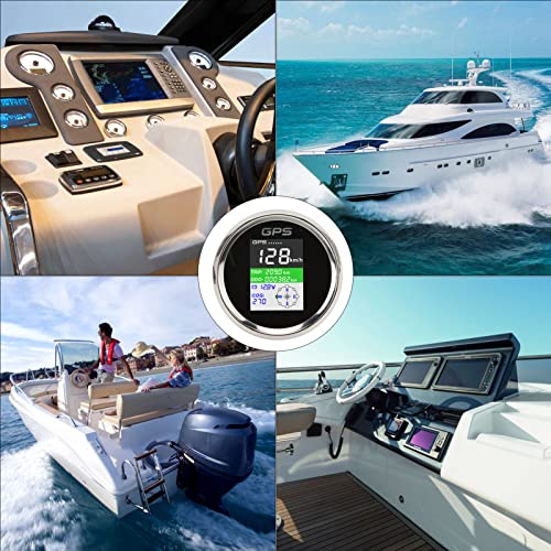 MPH GPS Snelheidsmeter, 85mm TFT Scherm Digitale Vertoning Odometer, Universele Waterdichte Snelheidsmeter, Vertoningshoogte Lengte Breedtegraad, voor Boot Auto Motorfiets Marine (zwarte wijzerplaat