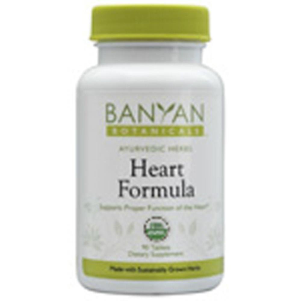 Banyan Botanicals Organic Heart Formula–Cardiovascular & Circulatory Support Supplement–with Arjuna Bark & Hawthorn Berry for Cardiac Muscle Strength & Vascular Integrity-90 Tablets-USDA Organic