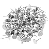ULTECHNOVO 100pcs Flat Head Stainless Steel Upholstery Tacks Decorative Furniture Nails for Sofa Headboards and Wood Projects