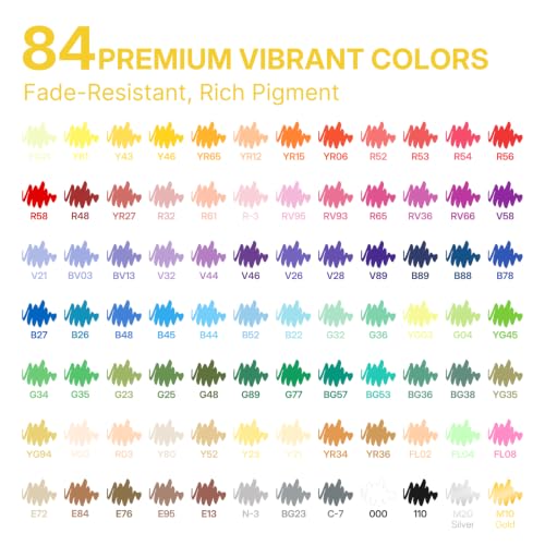 Image of WUO 84 Colors Acrylic Paint Markers Brush Tip with Automatic Ink Control | Water-based, no-bleed, waterproof acrylic paint pens for rock, wood, canvas, glass, ceramic, fabric and DIY crafts