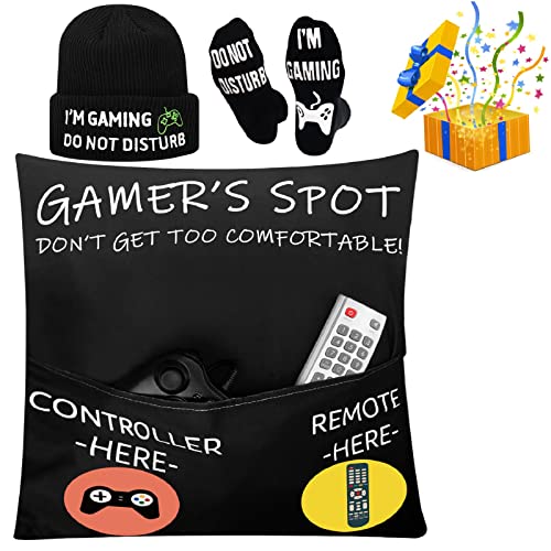 Gamer Gifts for Gamers – Pocket Design Game Throw Pillow Cover 18”x18” W/ Gaming...