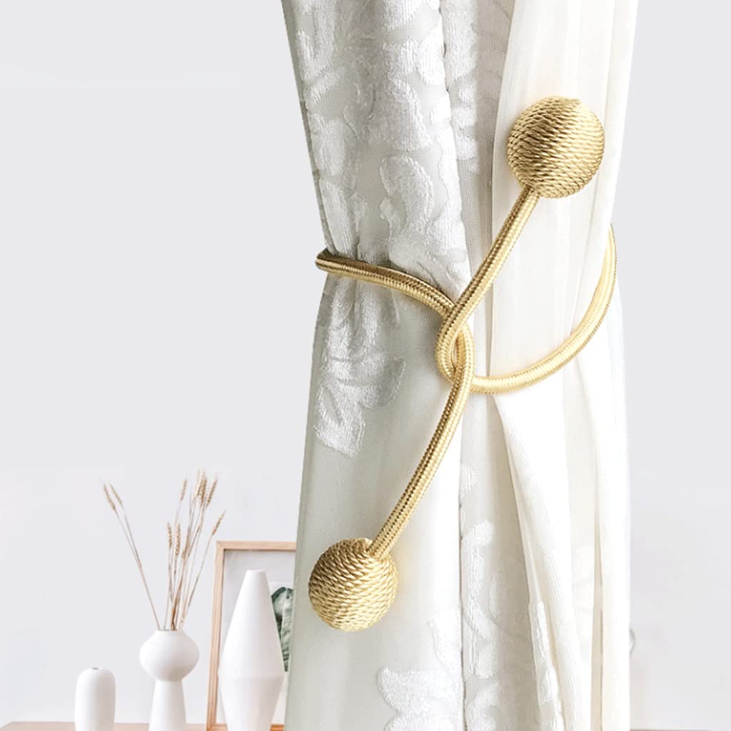 Alzapaños para Cortinas, 2 Uds., Alzapaños Creativos para Cortinas para Puerta De Casa, Ventana, Sin Necesidad De Frenillo (A)
