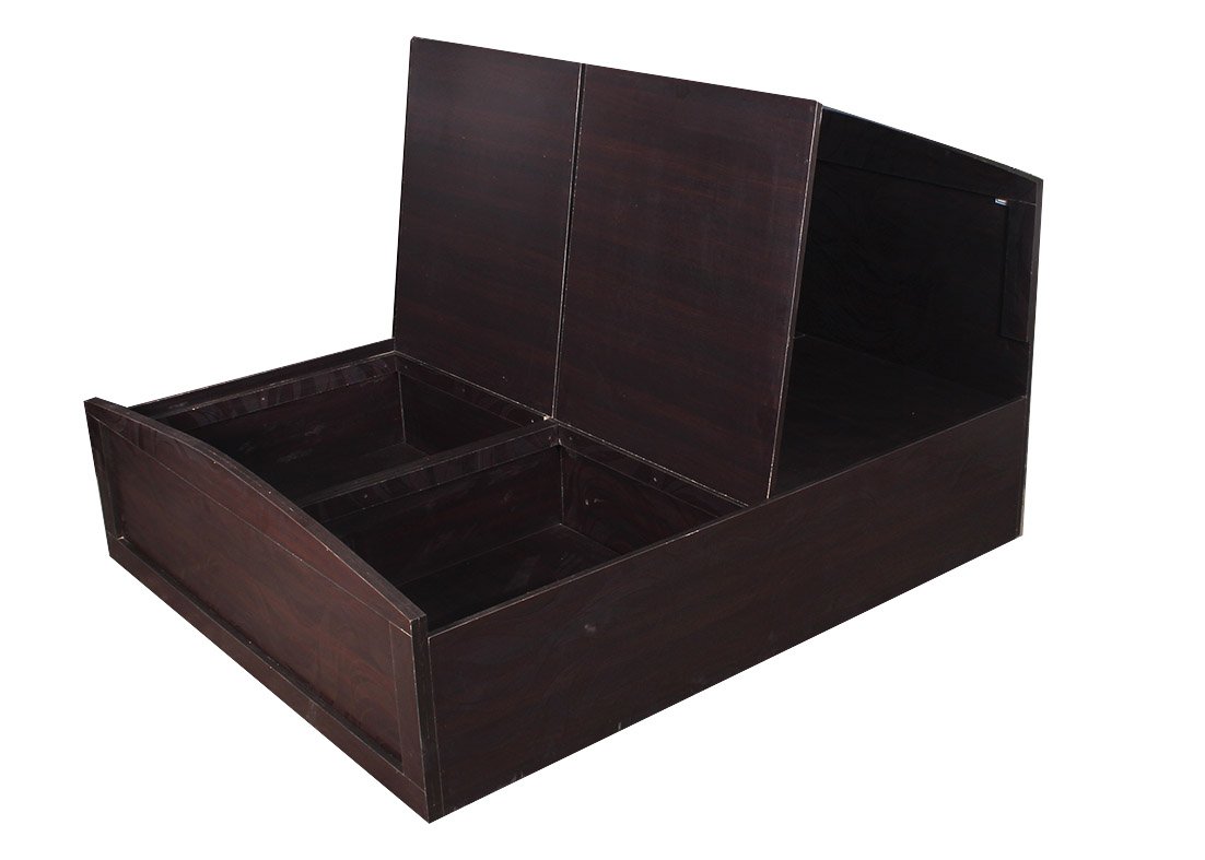 Hexagon Furniture Black Queen Size Textured Bed with Storage 1