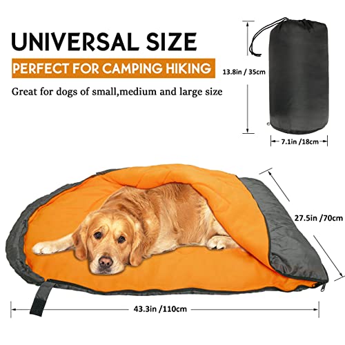 OROOTL Hundebett Schlafsack für Hunde Haustiere Warme wasserdicht Hundeschlafsack Rucksack Packbar Leichtes Hunde Waschbar Reisebett für Camping Wandern Outdoor Indoor