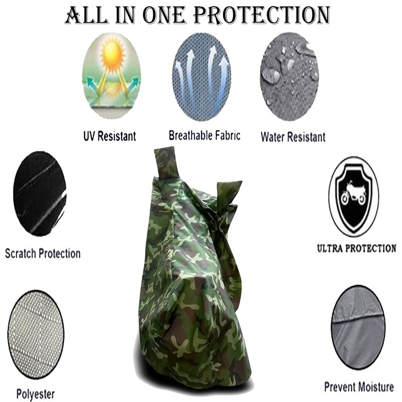 Image of DUFFEL-100% Heat Protection Two Wheeler Bike /Scooty Body Cover for TVS iQube BS6 Water Resistance /UV-Rays /Birds Dropping /Scratchproof /Dust Proof /Waterproof[Green Jungle Print]