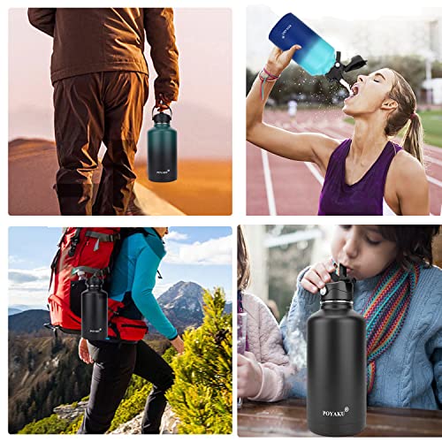 Water Bottle Insulated 32oz 40oz 64oz 128oz Straw Lid Spout Lid & 3 Lids, Leak Proof, Vacuum Insulated,Stainless Steel Water Bottle Wide Mouth for Sports, Gym or Office, BPA-Free Keep Cold 24H Hot 12H 9 Water Bottle Insulated 32oz 40oz 64oz 128oz Straw Lid Spout Lid & 3 Lids, Leak Proof, Vacuum Insulated,Stainless Steel Water Bottle Wide Mouth for Sports, Gym or Office, BPA-Free Keep Cold 24H Hot 12H - Image 7