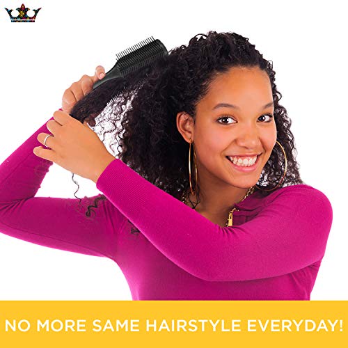 Denman Classic Styling Brush 9 Rows (Black) - D4 - Hair Brush for Blow-Drying & Styling – Detangling, Separating, Shaping & Defining Curls…