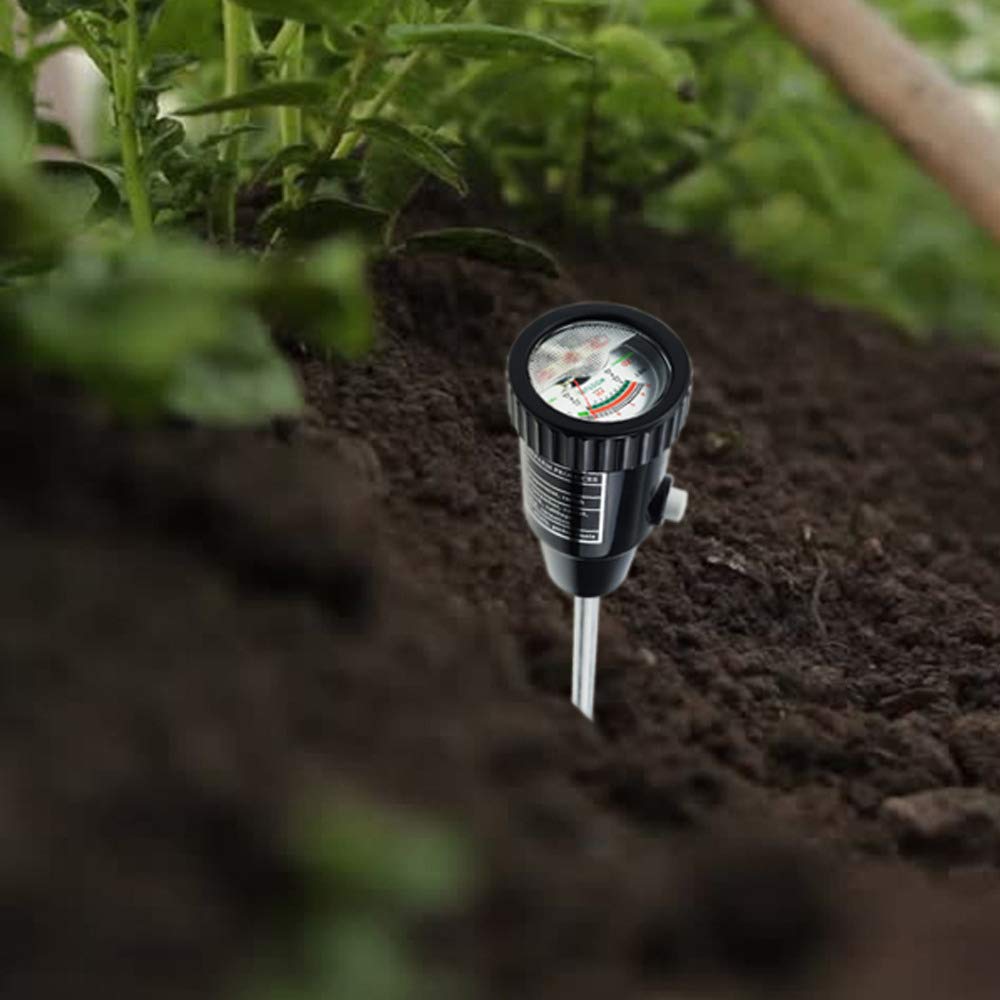 Combo profesional de medidor de pH y humedad del suelo, kit de probador de suelo preciso con electrodo de detección de metal para jardín, granja, uso en interiores y exteriores