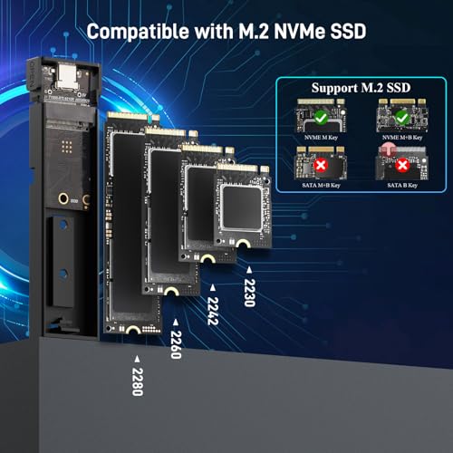 Carcasa NVMe soporte USB 3.2 Gen 2 M.2 sin herramienta miniatura 7