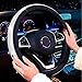 New Heated Steering Wheel Cover with Bling Bling Crystal Rhinestones,12V Car Plug, Universal Fit 15 Inch Anti-Slip Wheel Protector for Women Girls,Black
